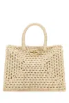 Ferragamo The Studio Raffia Basket Top-handle Bag In Rafiamascarponenaturale