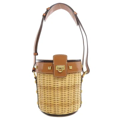 Pre-owned Ferragamo Raffia Shoulder Bag () In Brown