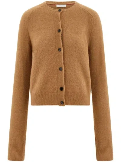 Ferragamo Raglan-sleeves Cardigan In Beige