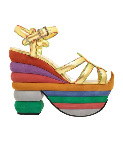 Ferragamo Rainbow Future Platform Sandals In Multi