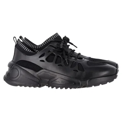 Ferragamo Raintop Low-top Sneakers In Black Mixed-media
