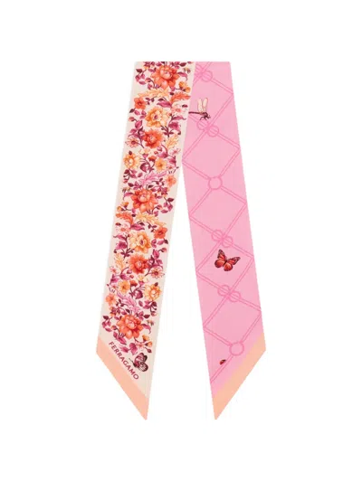 Ferragamo Ramages Print Jacquard Mini Bandeau In Pink