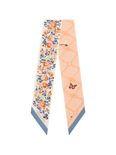 Ferragamo Ramages Print Silk Mini Bandeau In Pink