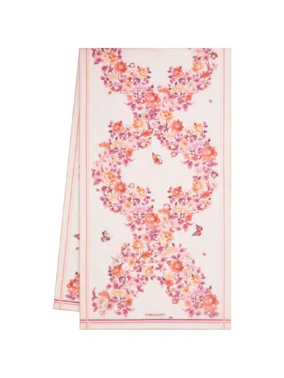 Ferragamo Ramages Print Silk Scarf In Multi