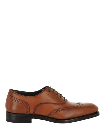 Ferragamo Raphael Brogues Shoes - Extra Wide Width In Brown