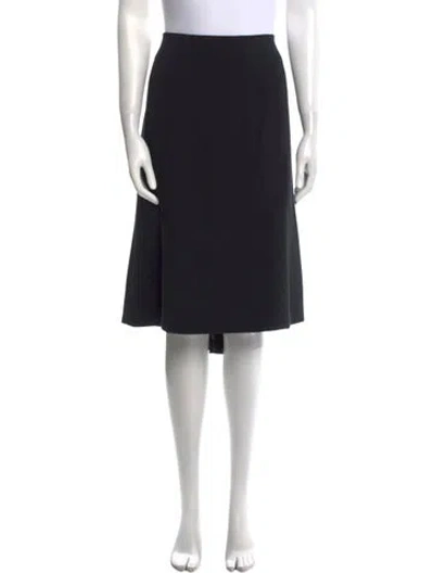 Pre-owned Ferragamo Raw-edge Trim Knee-length Skirt In Black