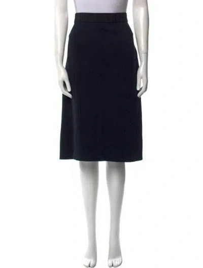 Pre-owned Ferragamo Raw-edge Trim Knee-length Skirt In Blue