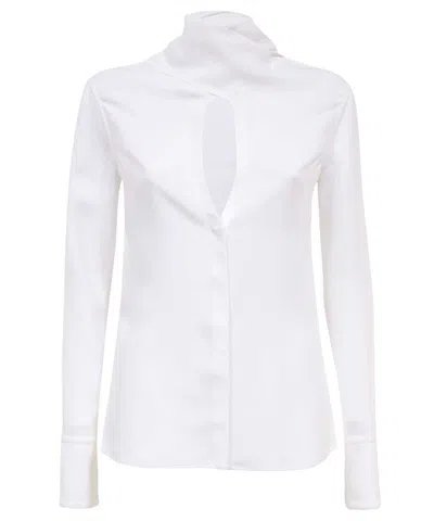 Ferragamo Rayon Blouse In Metallic