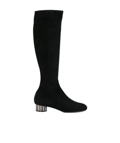 Ferragamo Razzoli Knee Boots In Black