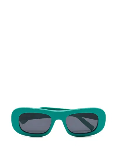 Pre-owned Ferragamo Rectangle-frame Sunglasses In Green