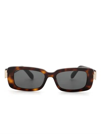 Ferragamo Rectangle-frame Sunglasses In Brown