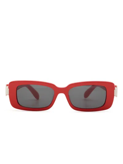 Ferragamo Rectangle-frame Sunglasses In Red