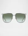 Ferragamo Rectangle Metal Sunglasses In Multi