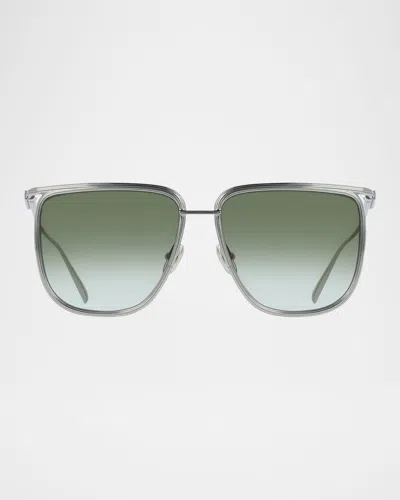Ferragamo Rectangle Metal Sunglasses In Multi