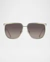 Ferragamo Rectangle Metal Sunglasses In Multi