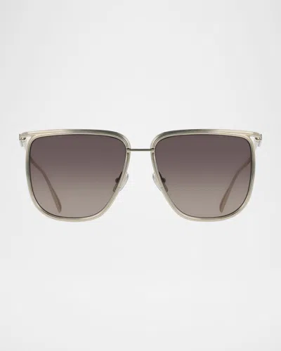 Ferragamo Rectangle Metal Sunglasses In Multi