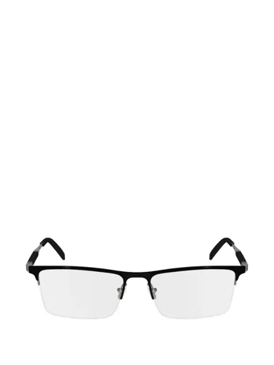 Ferragamo Rectangle-frame Semi-rimless Glasses In Black