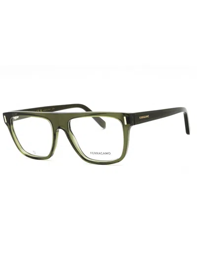 Ferragamo Rectangular Acetate Eyeglasses For Men - Sf2997 Style In Green