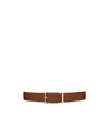 Ferragamo Rectangular Buckle Double-sided Belt In Brown