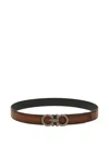 Ferragamo Rectangular Buckle Reversible Belt In Brown