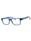Ferragamo Rectangular Eyeglasses For Modern Men In Blue