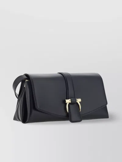 FERRAGAMO RECTANGULAR LEATHER FLAP SHOULDER BAG