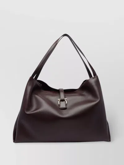 Ferragamo Large Tote Bag In Bordeaux