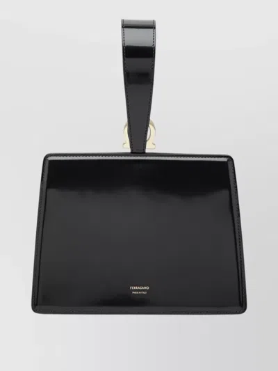 Ferragamo Rectangular Wallet Cardholder Metal Hardware Handle