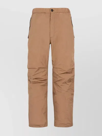 Ferragamo Recycled Nylon Track Pants With Elastic Waistband In Brown