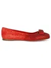 Ferragamo Red Ballerina Flats