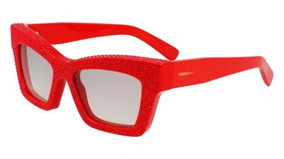 Ferragamo Red Butterfly Ladies Sunglasses Sf2045sr 600 52 In Purple