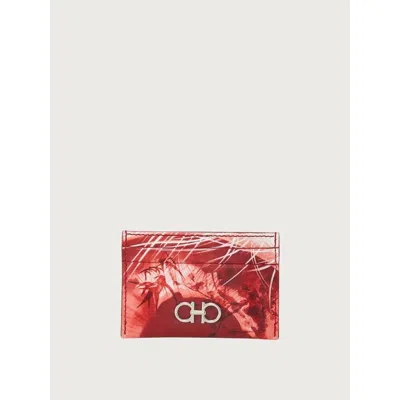 Ferragamo Red Calf Leather Cardholder In ["red"]