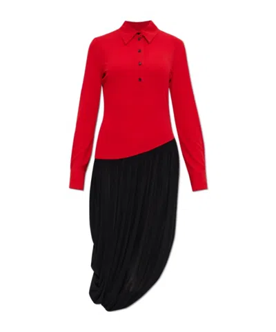 FERRAGAMO FERRAGAMO RED DRESS WITH A SIDE SLIT