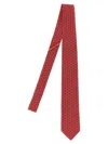 Ferragamo Gancini Pois Print Tie In Red