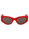 Ferragamo Red Karung Leather Sunglasses In Red
