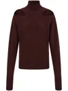 Ferragamo Red Knitted Cut-out Sweater In Red