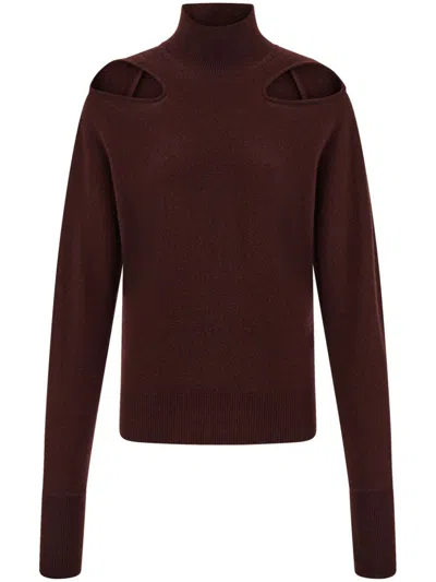 Ferragamo Red Knitted Cut-out Sweater