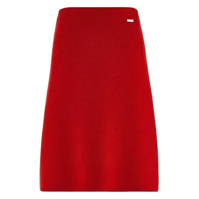 Ferragamo Red Knitted Knee-length Skirt