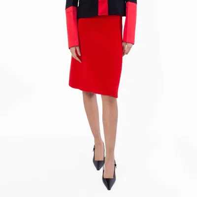 Ferragamo Red Knitted Knee-length Skirt
