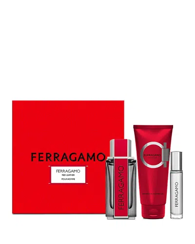 Ferragamo Red Leather Eau De Parfum Gift Set ($159 Value) In White