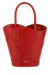 Ferragamo Red Leather Handbag In Flameredflamered