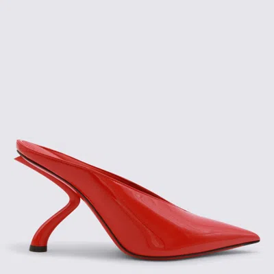 Ferragamo Itaca Sculpted Leather Mules In Red