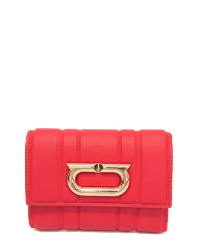 Pre-owned Ferragamo Red Leather Tri-fold Wallet (authentic Pre-loved)