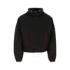 Ferragamo Contrast-piping Drawstring Lightweight Jacket In Black