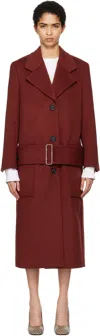 Ferragamo Belted Wool And Cashmere-blend Coat In 006 Red