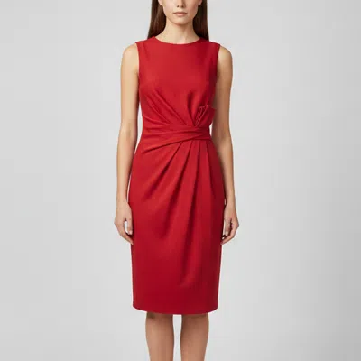 Pre-owned Ferragamo Red Origami Pleated Wool Mini Dress M