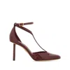 Ferragamo Lysandra Bordeaux Pumps With Logo Lettering On The Sole In Leather