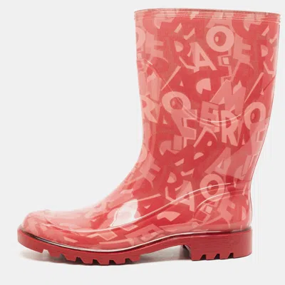 Ferragamo Red Pvc Rain Boots