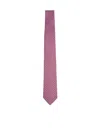 Ferragamo Red Silk Tetris Print Tie In Pink