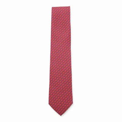 Ferragamo Red Silk Tie In Neutral